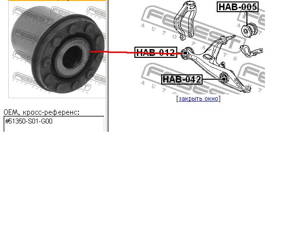 Сайлентблок нижнего переднего рычага  FEBEST HAB012