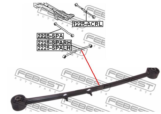 Drążek podłużny zawieszenia tylnego lewy 0K2NA28350A Hyundai/Kia