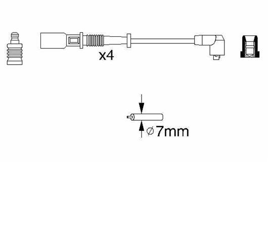 Zestaw przewodów wysokiego napięcia 0986356754 Bosch