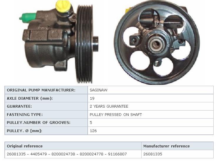 Pompa wspomagania hydraulicznego kierownicy Opel Movano (U9, E9)