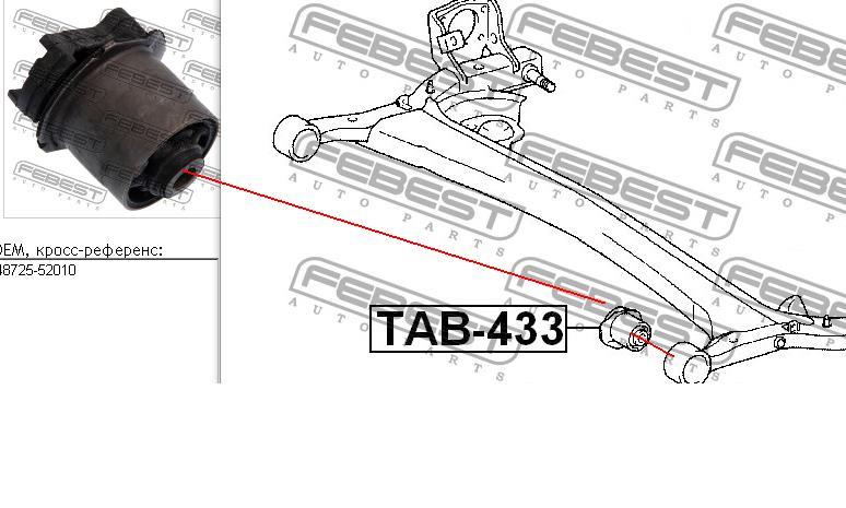 Silentblock tylnej belki Toyota Yaris (P10)