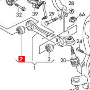 Silentblock przedniego wahacza dolnego Audi A4 Allroad B9 (8WH, 8WJ)