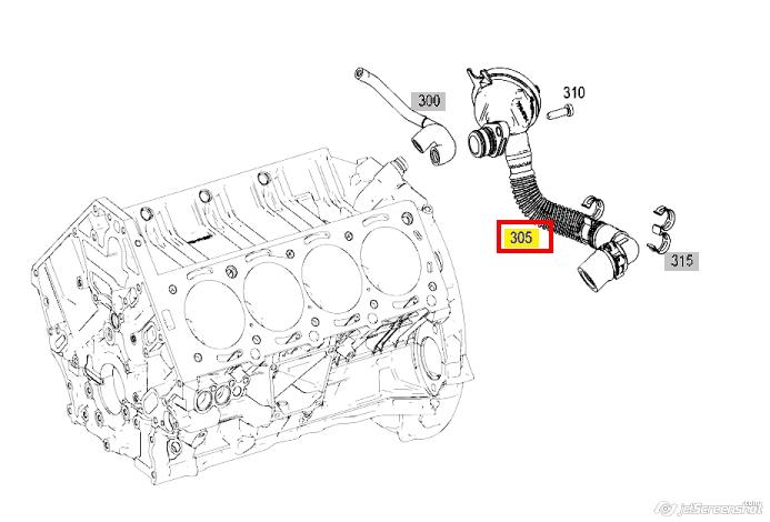 Króciec wentylacji kadłuba (separatora oleju) A1560100370 Mercedes