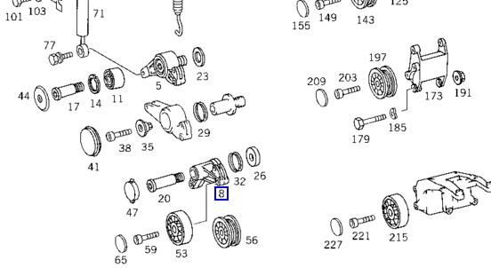 Wspornik napinacza paska napędowego do Mercedes E (W124)