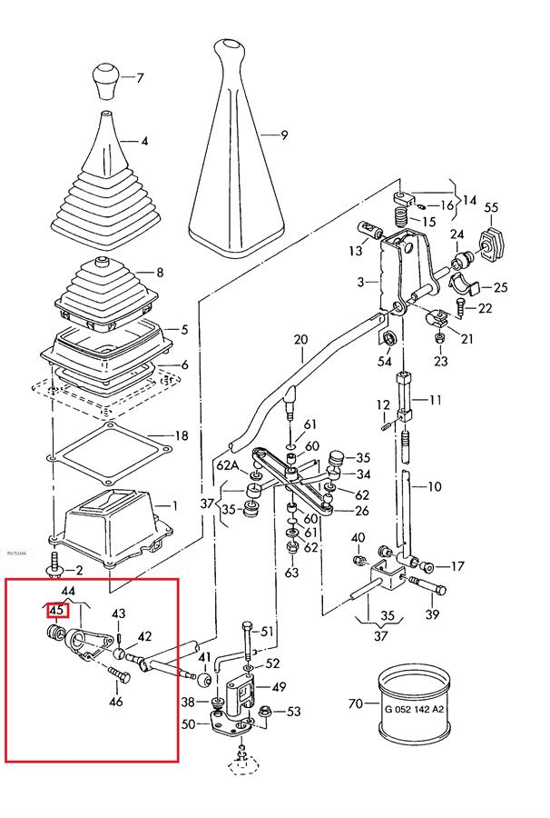 Tuleja mechanizmu zmiany biegów Volkswagen Transporter T5 (7HB, 7HJ)