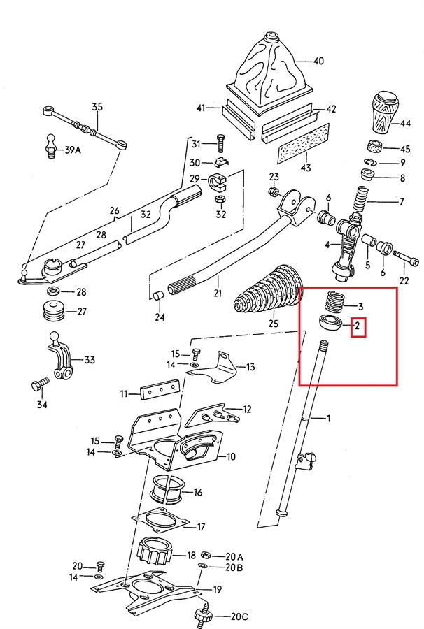 Dźwignia zmiany biegów Volkswagen Transporter 3 