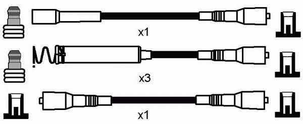 Zestaw przewodów wysokiego napięcia Opel Omega A (16, 17, 19)