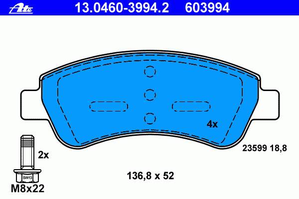 Klocki hamulcowe przednie tarczowe Peugeot 206 (2D)