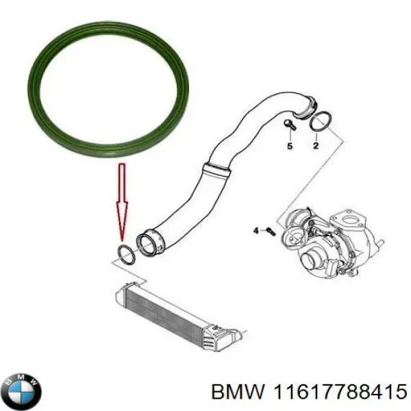 11617788415 BMW uszczelka (podkładka rurki intercoolera)