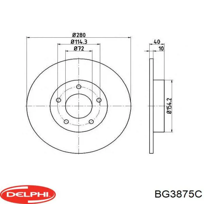 BG3875C Delphi tarcza hamulcowa tylna