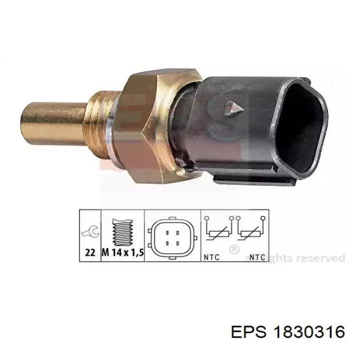 1.830.316 EPS czujnik temperatury płynu chłodzącego