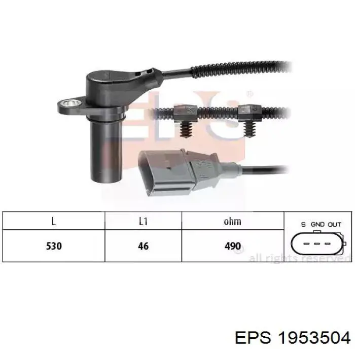 1.953.504 EPS czujnik położenia wału korbowego