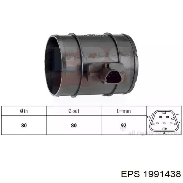 1.991.438 EPS czujnik przepływu powietrza, przepływomierz powietrza m.a.f.