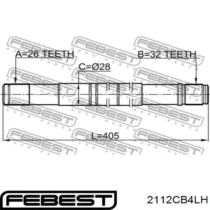 2112-CB4LH Febest półoś napędowa przednia lewa