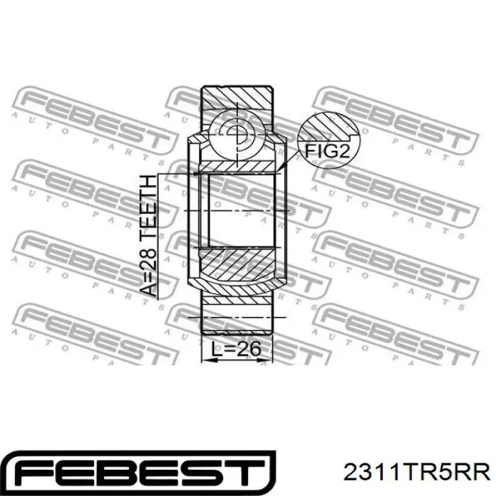 Przegub homokinetyczny wewnętrzny tylny Volkswagen Transporter T5 (7HB, 7HJ)