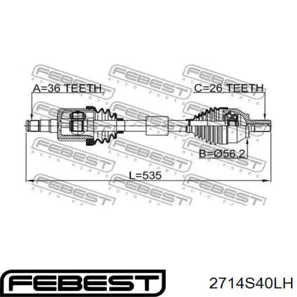 8603119 Volvo półoś napędowa przednia lewa