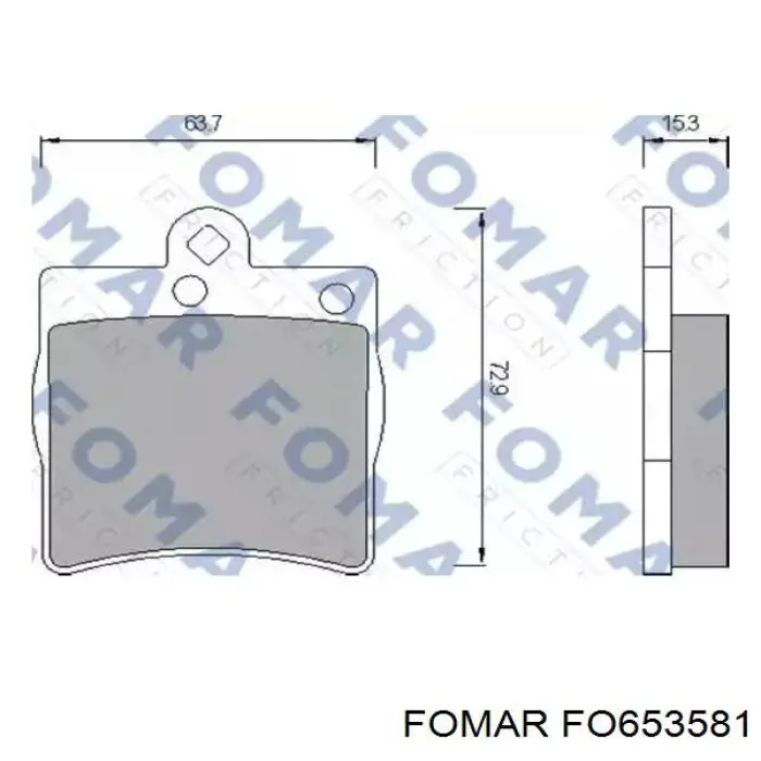 FO 653581 Fomar Roulunds okładziny (klocki do hamulców tarczowych tylne)