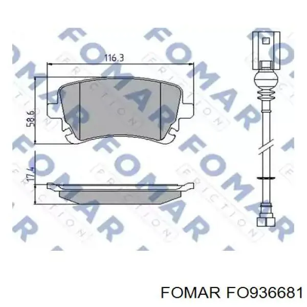 FO 936681 Fomar Roulunds okładziny (klocki do hamulców tarczowych tylne)