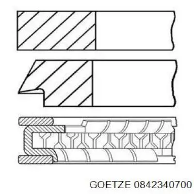 08-423407-00 Goetze pierścienie tłokowe na 1 cylinder, 2. naprawa (+0,50)