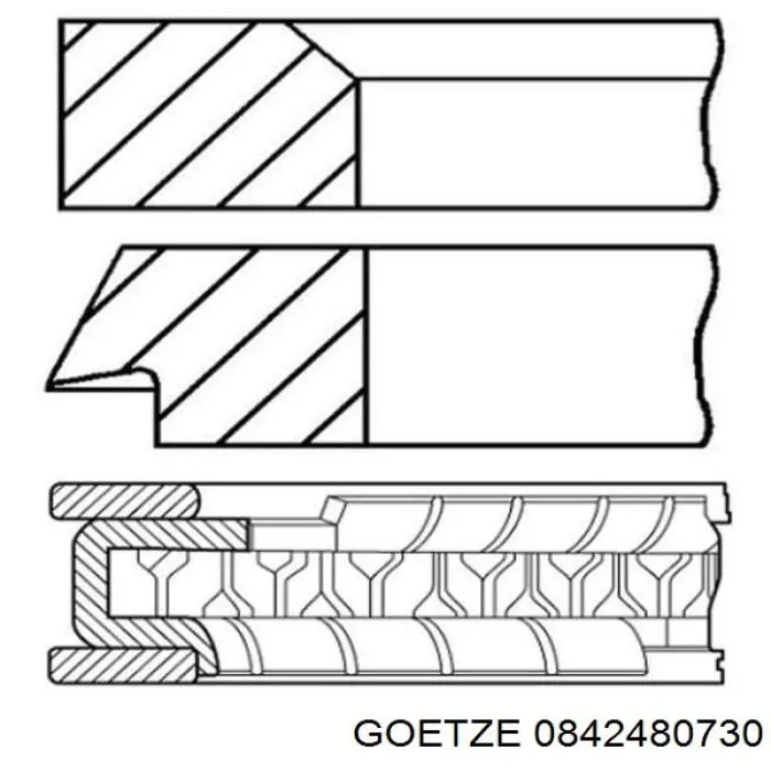 Pierścienie tłokowe na 1 cylinder, 2. naprawa (+0,50) KIA Cerato 