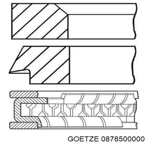 Pierścienie tłokowe na 1 cylinder, STD. Ford Ka (RBT)