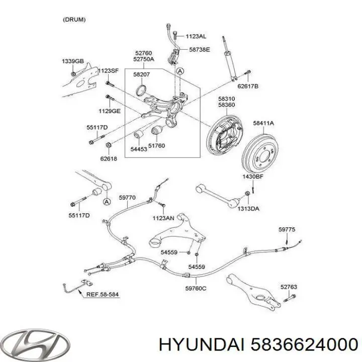 Jarzmo zacisku hamulcowego tylnego KIA Cerato (LD)