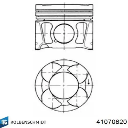 Tłok, komplet na 1 cylinder, 2. naprawa (+0,50) Opel Insignia A (G09)