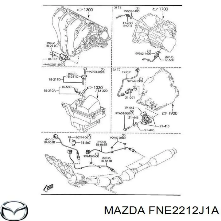 Czujnik ciśnienia oleju skrzyni biegów Mazda 6 (GG)