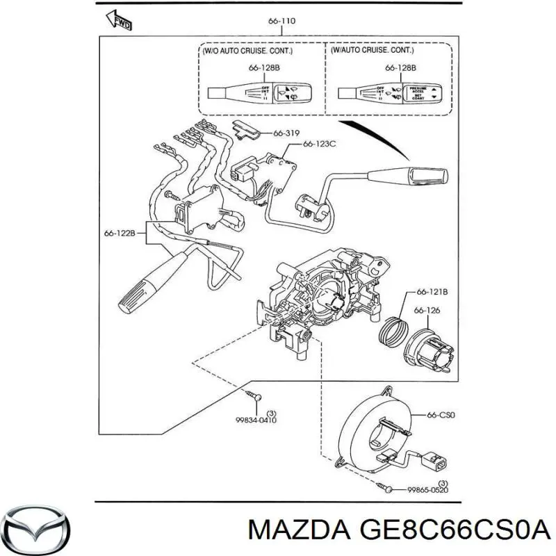 Pierścień kontaktowy AIRBAG, taśma kierownicy Mazda 323 P VI (BJ)