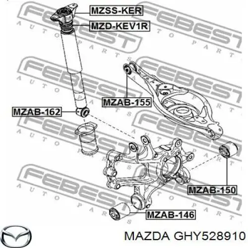 Silentblock amortyzatora tylnego Mazda 6 (GJ, GL)