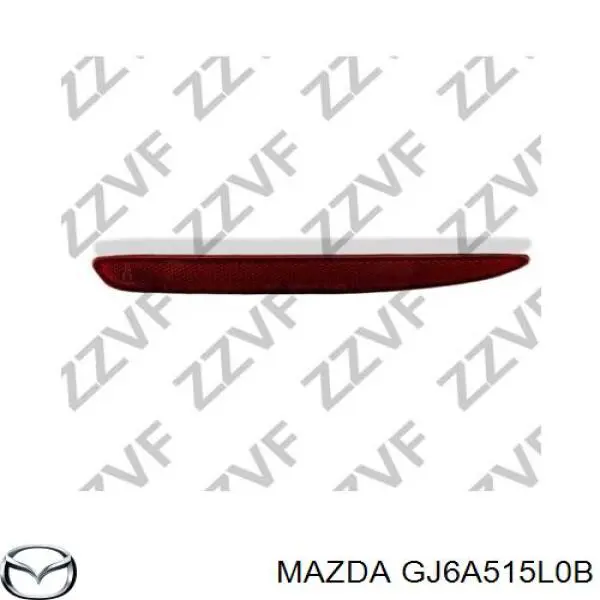 Lampa odblaskowa zderzaka tylnego prawa Mazda 6 (GG)