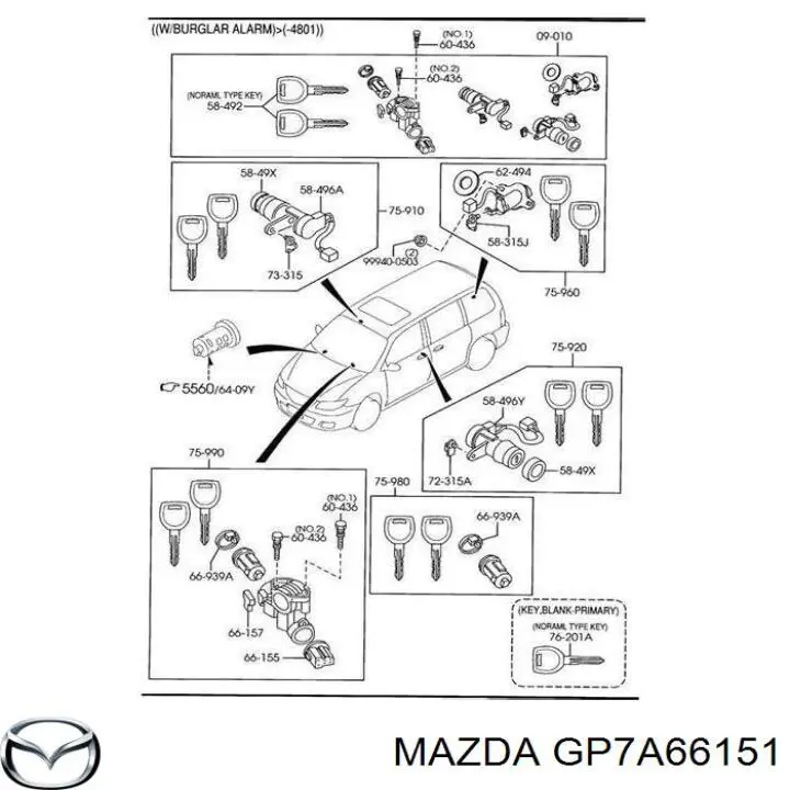 Kostka stacyjki zapłonowej Mazda 6 (GG)