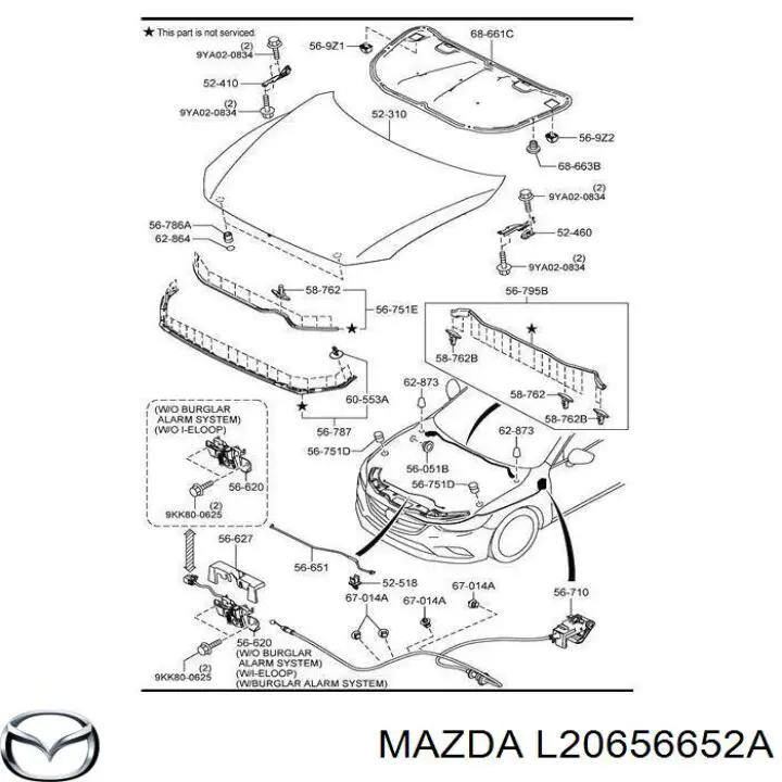 Spinka podpory maski Mazda 6 (GJ, GL)