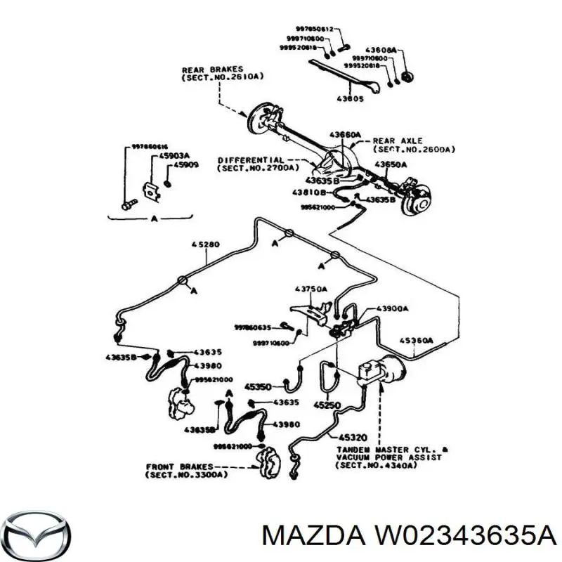 Zatrzask mocowania węża hamulcowego Mazda 6 (GG)