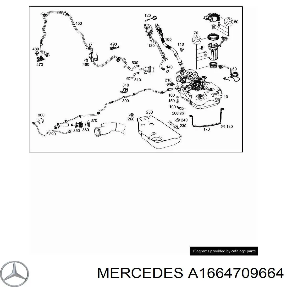 Rura dopływu AdBlue do Mercedes ML/GLE (W166)