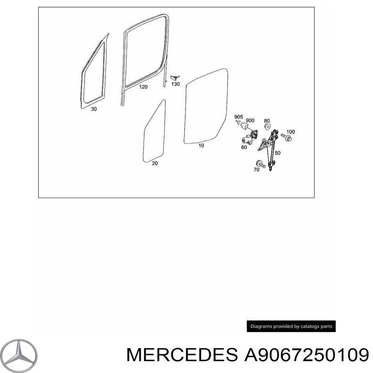 Lufcik drzwi przednich prawych do Mercedes Sprinter (906)