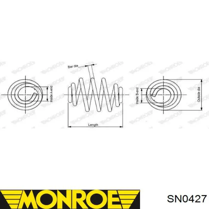 SN0427 Monroe sprężyna tylna