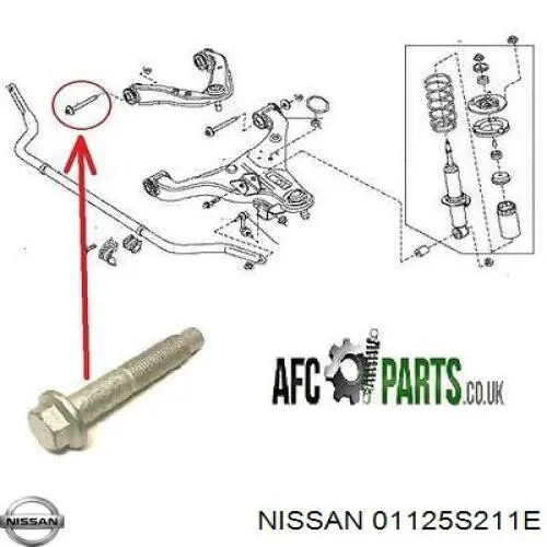 01125S211E Nissan śruba mocowania amortyzatora przedniego