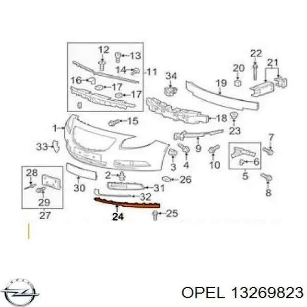 Spojler zderzaka przedniego Opel Insignia A (G09)