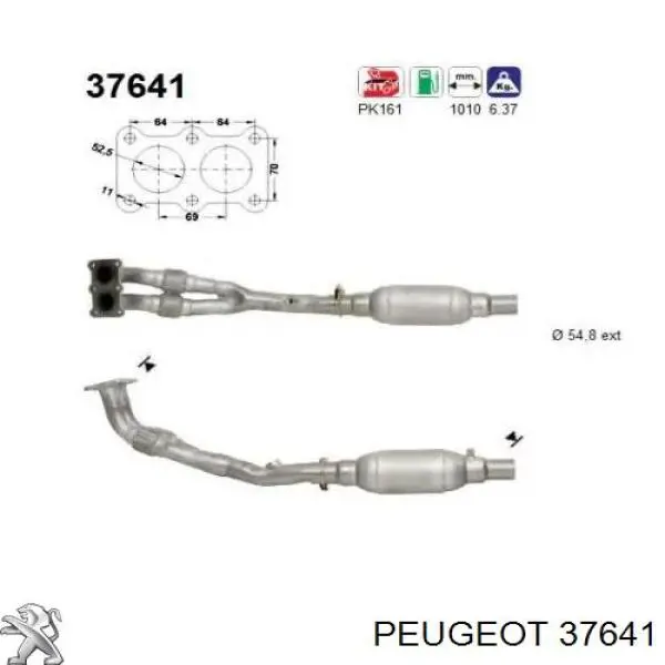 Szpilka kolektora wydechowego Peugeot 206 (2A/C)