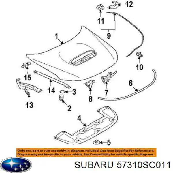 Zamek maski Subaru Forester (S12, SH)