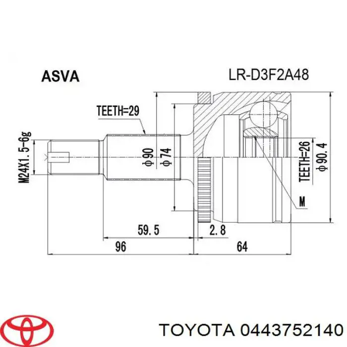 Osłona przegubu homokinetycznego półosi przedniej wewnętrzna prawa Toyota Yaris (P10)