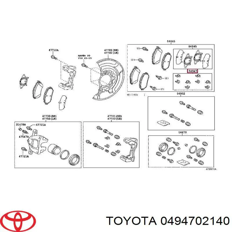 Zestaw naprawczy klocków hamulcowych Toyota Corolla (E21)