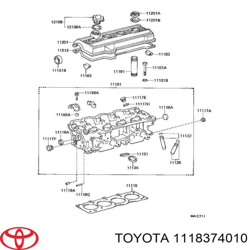 Zaślepka pokrywy zaworów Toyota RAV4 I Cabrio (SXA 10)