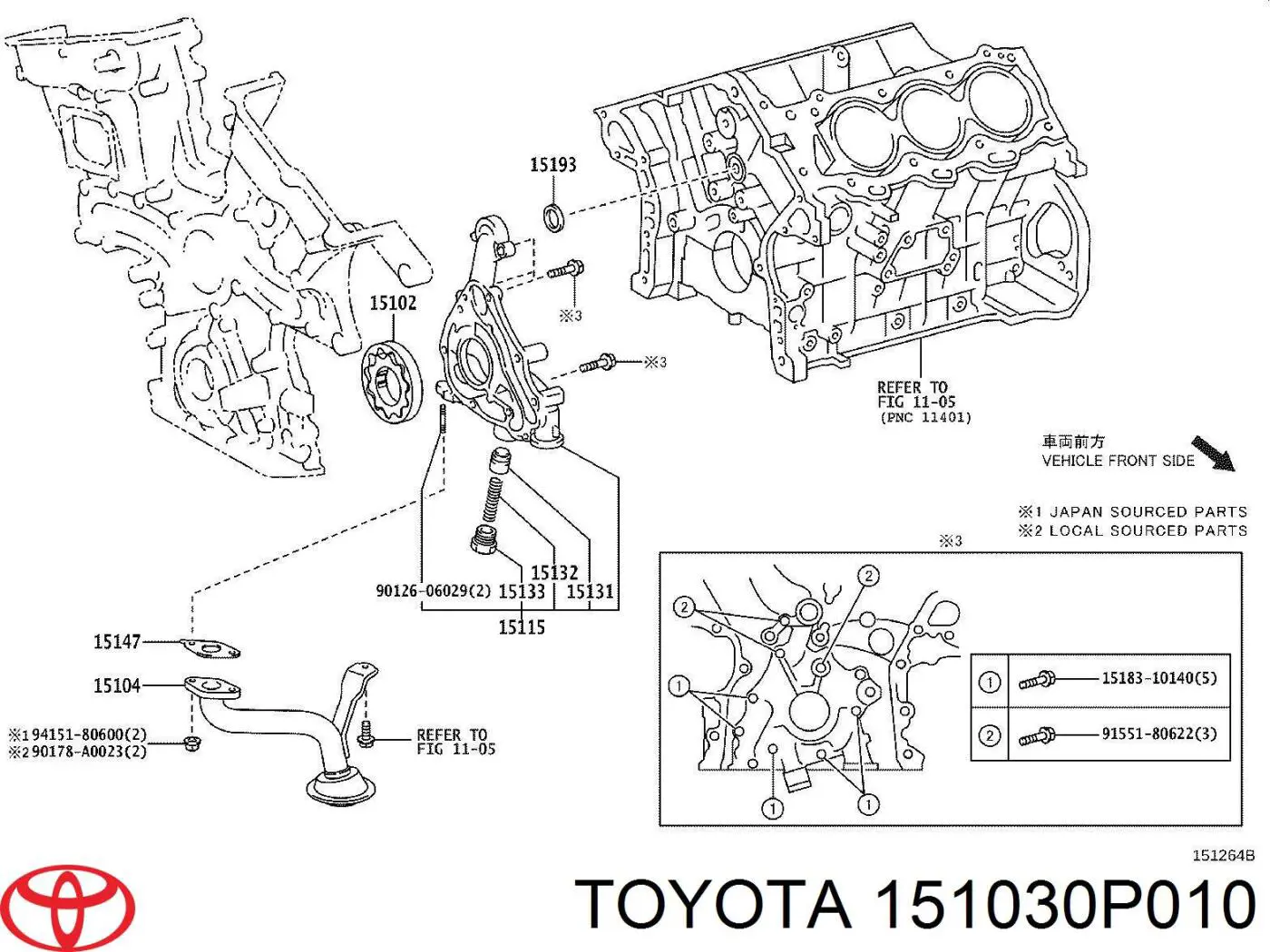 Zestaw naprawczy pompy olejowej Toyota RAV4 3 (A3)