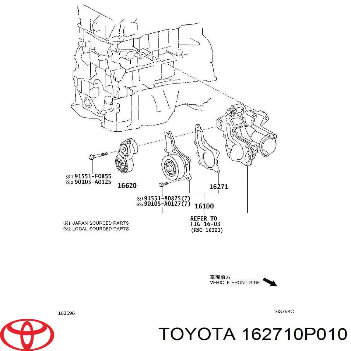 Uszczelka pompy wodnej Toyota RAV4 3 (A3)