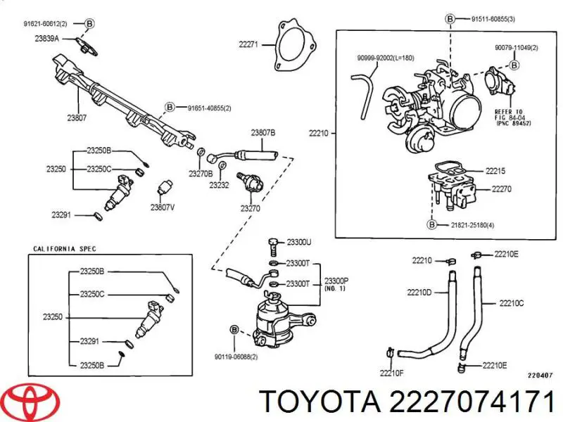 Regulator biegu jałowego Toyota RAV4 1 (XA)