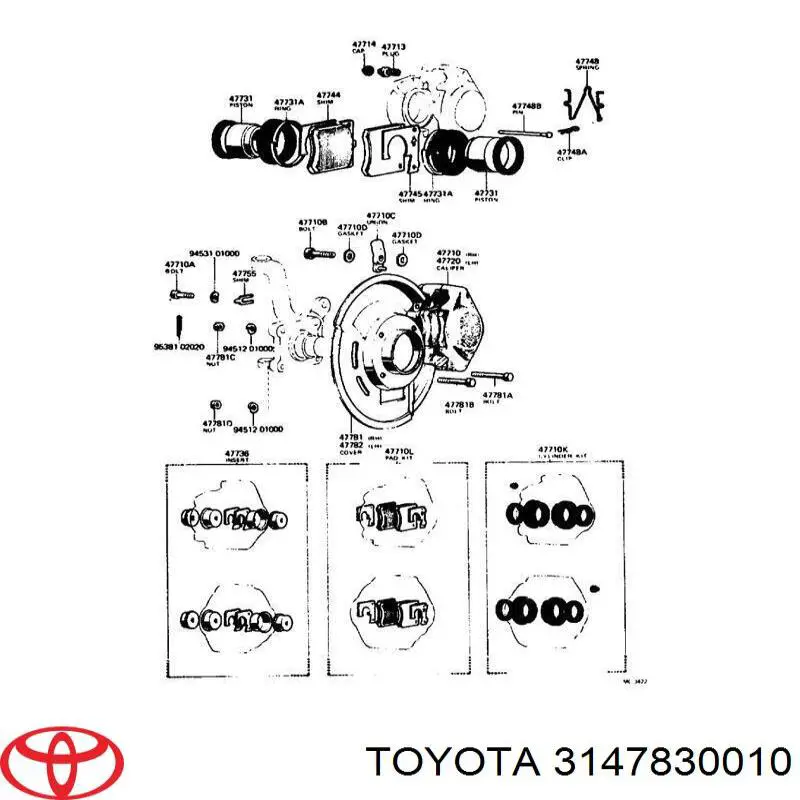 Uszczelka adaptera filtra oleju Toyota Liteace (CM3V, KM3V)