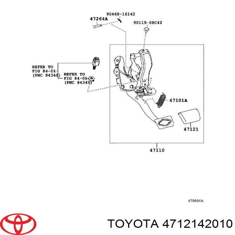 Nakładka na pedał hamulca Toyota RAV4 3 (A3)