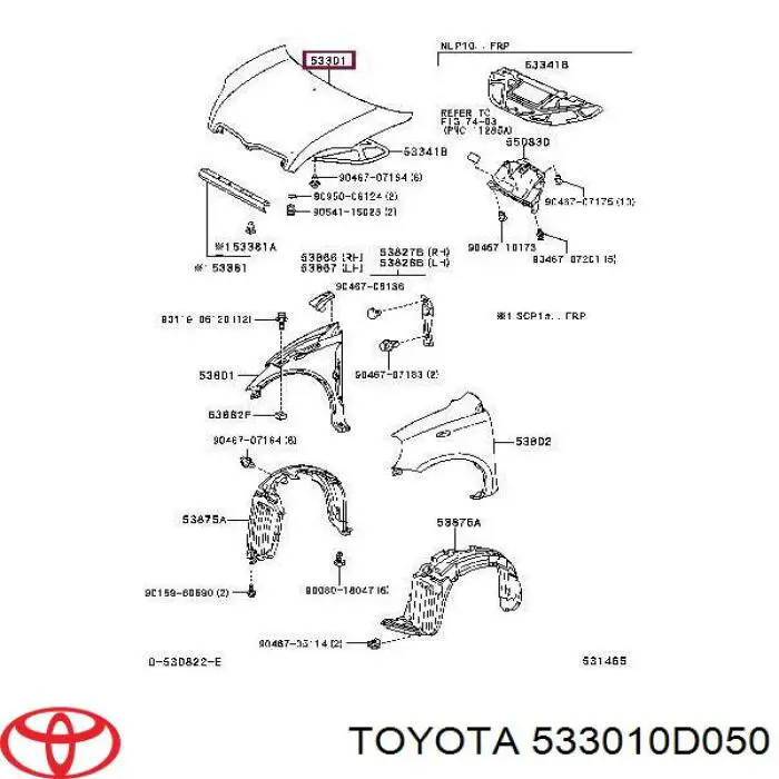 Maska silnika Toyota Yaris (P10)